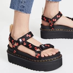 Dr Marten Hello Kitty Platform Vegan Sandal Black RARE 6